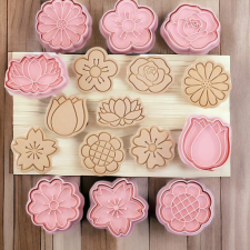  Sütipecsét virágok, műanyag, 8 részes sütés és főzés