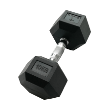 Sveltus hex egykezes gumírozott kézisúlyzó 10kg 1 db, gumírozott fejvéggel kézisúlyzó