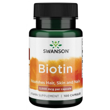 Swanson BIOTIN 5000mcg 100 kapszula vitamin és táplálékkiegészítő