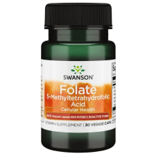 Swanson Folát (5-MTHF) 800 mcg / 30 növényi kapszula vitamin és táplálékkiegészítő