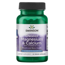 Swanson Magnesium-Calcium 2:1 komplex + D3 és K2 növényi kapszula 90db vitamin és táplálékkiegészítő