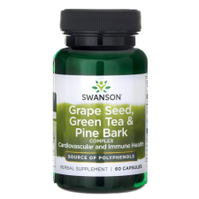 Swanson Szőlőmag, Zöld Tea + Fenyőkéreg komplex 60 kapszula vitamin és táplálékkiegészítő
