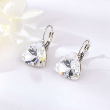 Swarovski Arannyal bevont háromszög fülbevaló piros Swarovski kristállyal (0023.) fülbevaló