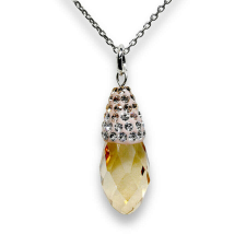  Swarovski csiszolt kristályos ezüst fülbevaló arany színben, színátmentes apró kristályokkal fülbevaló