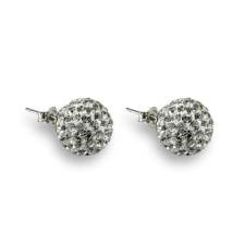  Swarovski - Kristály Gömb Fülbevaló - Ezüst - 10 mm fülbevaló