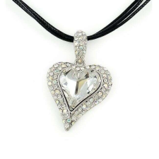 Swarovski Platinával bevont exkluzív szív nyaklánc áttetsző Swarovski kristályokkal (0362.) nyaklánc