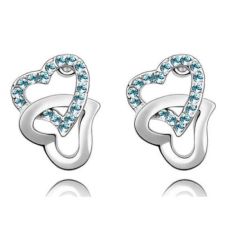 Swarovski Swarovski kristályos fülbevaló Szívben Szív kék fülbevaló