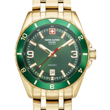 Swiss Alpine Military 7034.1114 Mens Watch Sierra gold green 42mm 10ATM, karóra