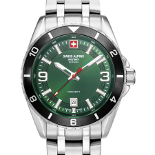 Swiss Alpine Military 7034.1138 Mens Watch Sierra silver green 42mm 10ATM, karóra