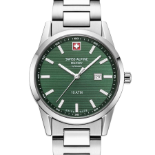 Swiss Alpine Military 7767.1134 Ladies Watch Argos silver green 34mm 10ATM, karóra