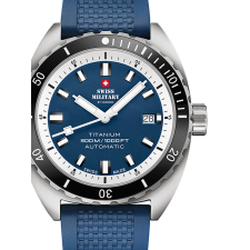 Swiss Military SMA34100.09 Diver Titanium Automatic Mens Watch 42mm 30ATM, karóra
