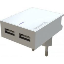 Swissten 22032000 2xUSB-A Hálózati Töltő Adapter 15W - Fehér (22032000) mobiltelefon kellék