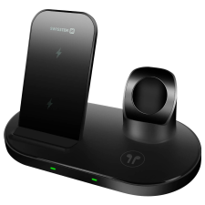 Swissten 3 az 1-ben Vezeték nélküli töltő - Fekete (15W) (Bontott) (22055509/bontott) mobiltelefon kellék