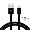 Swissten USB-A apa - USB-C apa 2.0 Adat és töltő kábel - Fekete (1.2m) (71521201)