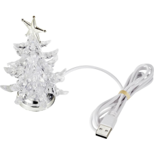 Sygonix USB-s karácsonyfa, RGB átlátszó/ezüst (SY-4722058) karácsonyi dekoráció