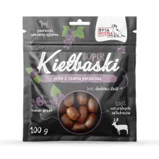 Syta Micha Syta Micha kolbászka kutyáknak szarvassal és feketeribizlivel 100g jutalomfalat kutyáknak