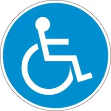 Szabvanytabla.hu Rokkantkocsival közlekedők részére! - öntapadó , 20 x 20 mm információs címke
