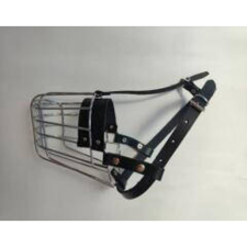  Szájkosár (fém, bőrszíjas) kutyák részére (méret:0) 4cm/6cm/18cm szájkosár