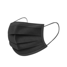 Szájmaszk Shield 3 rétegű prémium fekete maszk 50 db dobozonként, sebészeti szájmaszk csomagban, orvosi maszk, orvosi szájmaszk védőmaszk