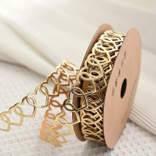  Szalag szív mintás, arany színű 2 cmx 90cm sütés és főzés