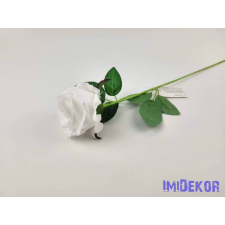  Szálas bársonyos rózsa 51 cm - Fehér dekoráció