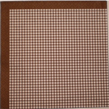  Szalvéta - Barna fehér kockás dekorációs kellék