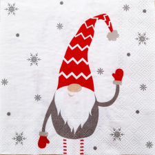  Szalvéta – manó piros kesztyűben papírárú, csomagoló és tárolóeszköz