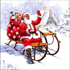 Szalvéta – Santa on sledge papírárú, csomagoló és tárolóeszköz