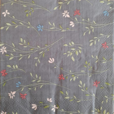  Szalvéta – szürke alapon virágok papírárú, csomagoló és tárolóeszköz