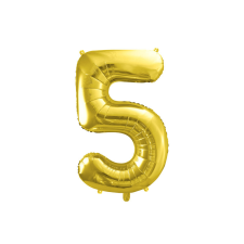 Szám fólia lufi ''5'' 72cm arany party kellék