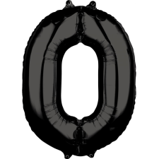 Szám Fólia lufi 0-ás, Black 66*50 cm party kellék