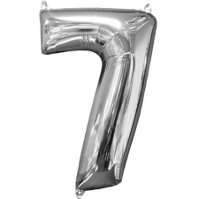 Szám Fólia lufi 7-es, Silver 66*43 cm party kellék