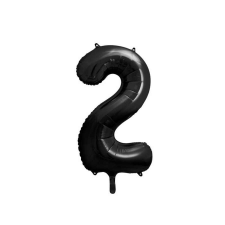  Szám formájú óriás fólia lufi, fekete ”2” party kellék