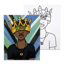 Számfestő Afro király - előrerajzolt élményfestő készlet (20x30cm) kreatív és készségfejlesztő