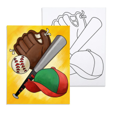 Számfestő Baseball - előrerajzolt élményfestő készlet (20x30cm) kreatív és készségfejlesztő