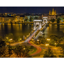 Számfestő Budapest, Lánchíd - vászonkép grafika, keretezett kép