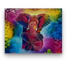 Számfestő Elefántok színesben - előszínezett számfestő készlet (30x40cm) kreatív és készségfejlesztő