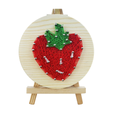 Számfestő Eper - fonalgrafika készlet (String Art Kit, 11x11cm) kreatív és készségfejlesztő