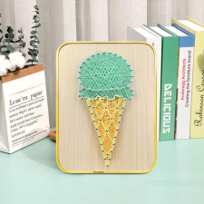 Számfestő Fagyi - fonalgrafika készlet (String Art Kit, 15x20cm) kreatív és készségfejlesztő