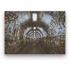 Számfestő Falfirkás alagút - vászonkép grafika, keretezett kép