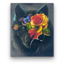 Számfestő Farkas álom - előszínezett számfestő készlet (40x50cm) kreatív és készségfejlesztő