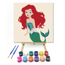 Számfestő.hu A kis sellő - gyerek számfestő készlet – 50×50 cm (Keretre feszítve) kreatív és készségfejlesztő