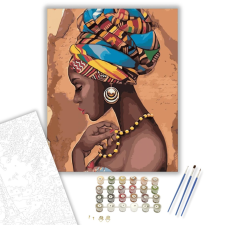 Számfestő.hu Afrikai nő - számfestő készlet – 40×50 cm (Keretre feszítve) kreatív és készségfejlesztő