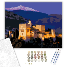 Számfestő.hu Alhambra Granada Délutáni Fényekben - számfestő készlet – 50×60 cm (Keretre feszítve) kreatív és készségfejlesztő