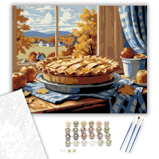 Számfestő.hu Almás Pite Őszi Hangulatban - számfestő készlet – 40×50 cm (Keretre feszítve) kreatív és készségfejlesztő