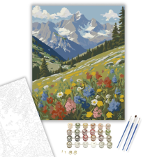Számfestő.hu Alpesi Vadvirágok Harmóniája - számfestő készlet – 40×50 cm (Keretre feszítve) kreatív és készségfejlesztő