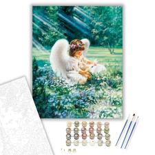 Számfestő.hu Angyalka a réten - számfestő készlet – 40×50 cm (Keretre feszítve) kreatív és készségfejlesztő