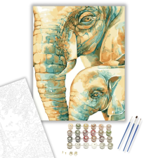 Számfestő.hu Anya elefánt - számfestő készlet – 40×50 cm (Keretre feszítve) kreatív és készségfejlesztő