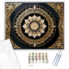 Számfestő.hu Arany Csipkés Mandala - számfestő készlet – 80×100 cm (Keretre feszítve) kreatív és készségfejlesztő