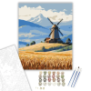 Számfestő.hu Aranyló Búzamező és Magányos Szélmalom - számfestő készlet – 40×50 cm (Keretre feszítve)